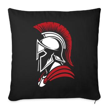 Spartan Noble Warrior Logo Mascot Portrait - Sofa pillowcase 17,3'' x 17,3'' (45 x 45 cm) - black - Front