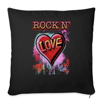 Rock'n Love - Sofa pillowcase 17,3'' x 17,3'' (45 x 45 cm) - black - Front