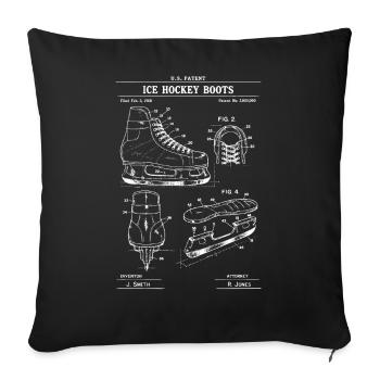 IceSkate Design Blueprint - Sofa pillowcase 17,3'' x 17,3'' (45 x 45 cm) - black - Front