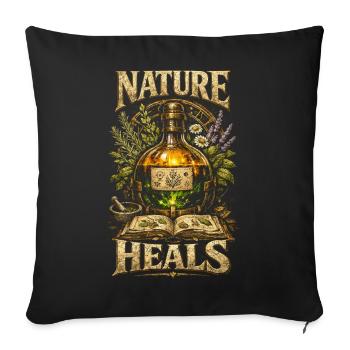 Pharmacist Herbalist Pharmacist Nature Heals - Sofa pillowcase 17,3'' x 17,3'' (45 x 45 cm) - black - Front
