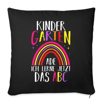 Kindergarten Ade Ich Lerne Jetzt Das ABC - Sofakissenbezug 45 x 45 cm - Schwarz - Vorne