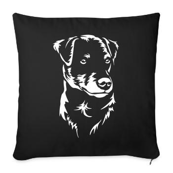 German Hunting Terrier Head "Black Edition" - Sofa pillowcase 17,3'' x 17,3'' (45 x 45 cm) - black - Front