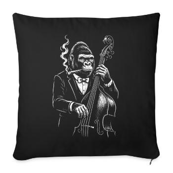 Gorilla Jazz Bassist in Suit - Sofa pillowcase 17,3'' x 17,3'' (45 x 45 cm) - black - Front