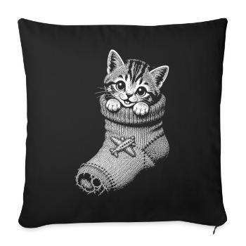 Chaton - Housse de coussin décorative 45 x 45 cm - noir - Devant