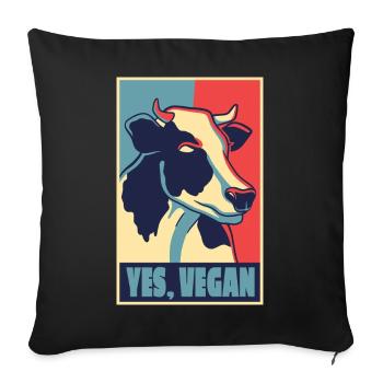 Chemise végane Yes - Housse de coussin décorative 45 x 45 cm - noir - Devant