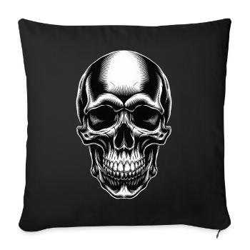 Skull design for biker gothic metal fans - Sofa pillowcase 17,3'' x 17,3'' (45 x 45 cm) - black - Front