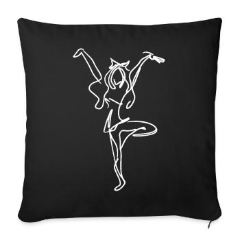 Dessin de pom-pom girl - Housse de coussin décorative 45 x 45 cm - noir - Devant