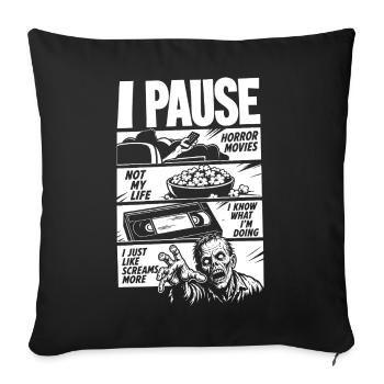 Horror Is My Cardio And Therapy - Sofa pillowcase 17,3'' x 17,3'' (45 x 45 cm) - black - Front