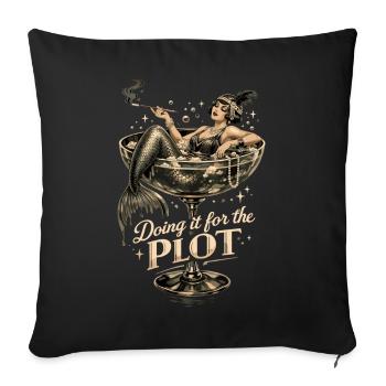 Elegant Mermaid: Doing It For The Plot - Sofa pillowcase 17,3'' x 17,3'' (45 x 45 cm) - black - Front