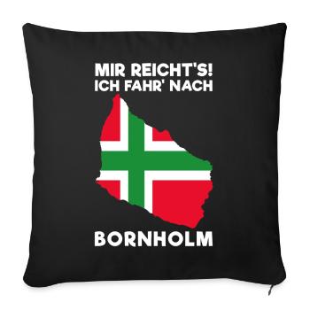 Bornholm Spruch - Sofakissenbezug 45 x 45 cm - Schwarz - Vorne
