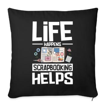 Le scrapbooking aide toujours - Housse de coussin décorative 45 x 45 cm - noir - Devant