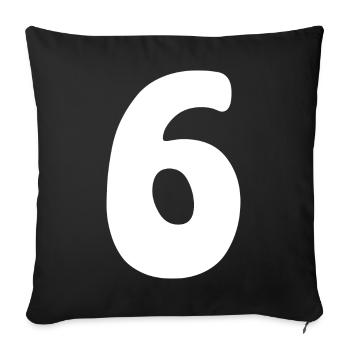 Six: Minimalist Numeral 6 | Sixth - Sofa pillowcase 17,3'' x 17,3'' (45 x 45 cm) - black - Front