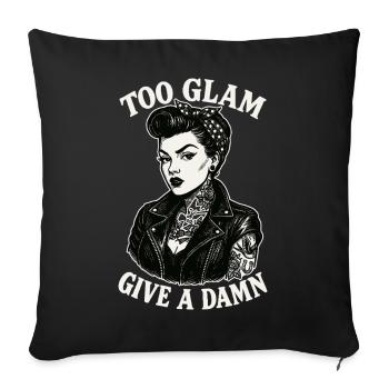 Pin-Up Girl: Too Glam to Give a Damn Biker - Sofa pillowcase 17,3'' x 17,3'' (45 x 45 cm) - black - Front