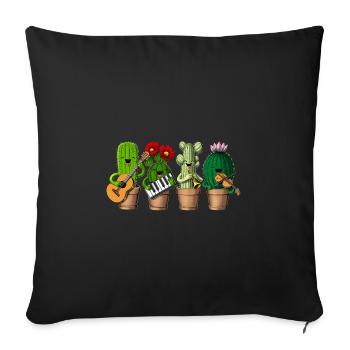 Funny Cactus - Sofa pillowcase 17,3'' x 17,3'' (45 x 45 cm) - black - Front