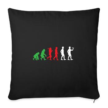 Jeu de fléchettes Joueur de sport Evolution humaine - Housse de coussin décorative 45 x 45 cm - noir - Devant