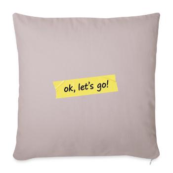 Ok, allons-y ! Conception du ruban jaune - Housse de coussin décorative 45 x 45 cm - taupe clair - Devant