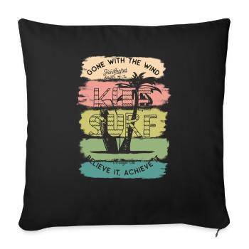 Kiteboard Kiteboard Kitesurf cadeau de Kitesurf - Housse de coussin décorative 45 x 45 cm - noir - Devant