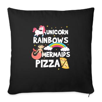 Chemise Licorne · Licorne · Licornes · Paillettes - Housse de coussin décorative 45 x 45 cm - noir - Devant