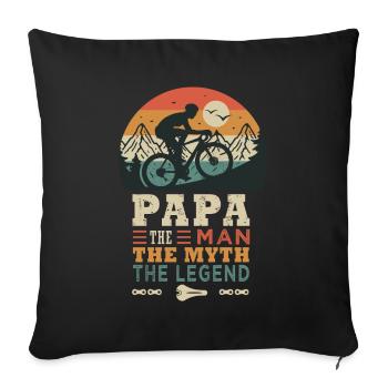 dad cyclist the legend bike bike bike bikes - Sofa pillowcase 17,3'' x 17,3'' (45 x 45 cm) - black - Front