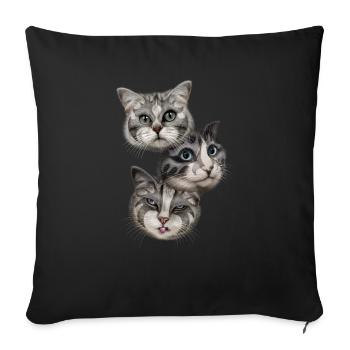 DES BISOUS - Housse de coussin décorative 45 x 45 cm - noir - Devant