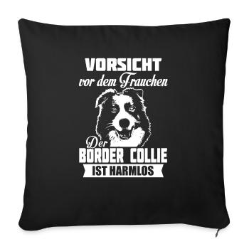 Border Collie - Sofa pillowcase 17,3'' x 17,3'' (45 x 45 cm) - black - Front