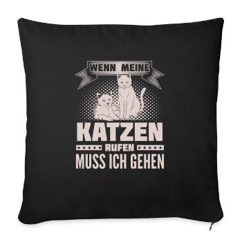Cats call - I go - Sofa pillowcase 17,3'' x 17,3'' (45 x 45 cm) - black - Front
