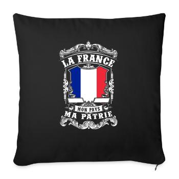 La France - Mon Pays - Ma Patrie - Sofa pillowcase 17,3'' x 17,3'' (45 x 45 cm) - black - Front