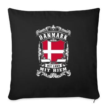 Danmark - Denmark - Dänemark - Sofa pillowcase 17,3'' x 17,3'' (45 x 45 cm) - black - Front