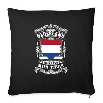 Nederland - Holland - Housse de coussin décorative 45 x 45 cm - noir - Devant