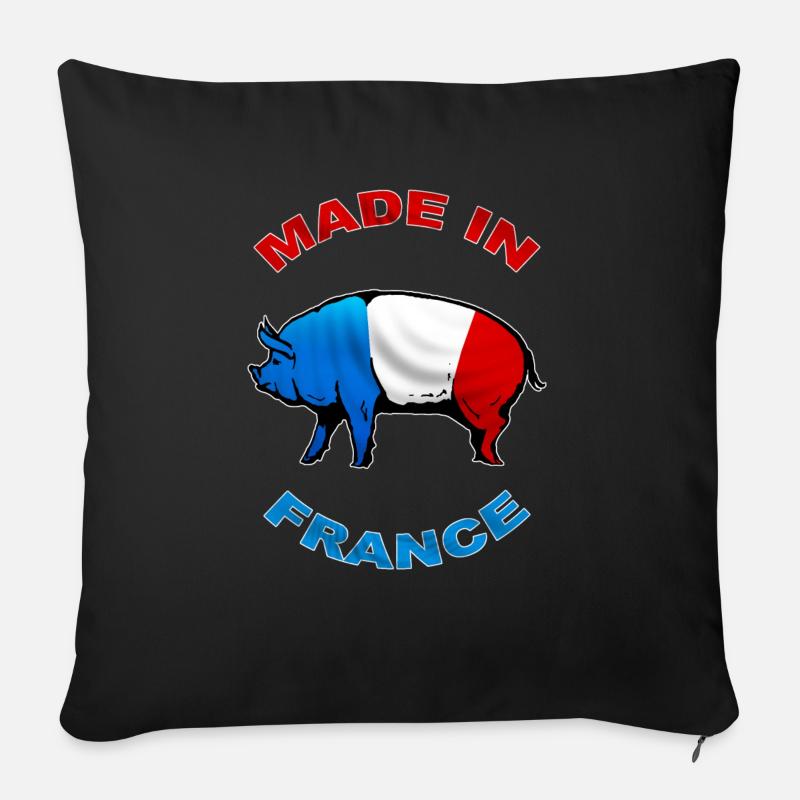 charcutier cochonnailles - Housse de coussin décorative 45 x 45 cm - noir