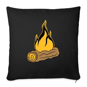 wood branch forest tree trunk woodcut forest fire bran - Sofa pillowcase 17,3'' x 17,3'' (45 x 45 cm) - black - Front