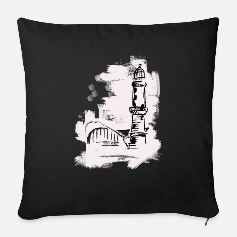 teepott Warnemünde - Sofakissenbezug 45 x 45 cm - Schwarz