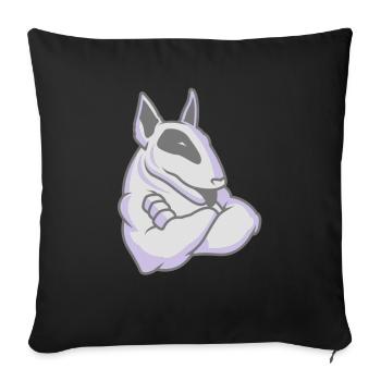 Bullterrier-Maskottchen 3c - Sofakissenbezug 45 x 45 cm - Schwarz - Vorne