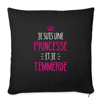 Je suis une princesse - Housse de coussin décorative 45 x 45 cm - noir - Devant