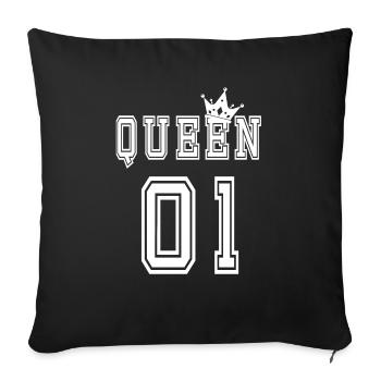 queen 01 - Sofa pillowcase 17,3'' x 17,3'' (45 x 45 cm) - black - Front