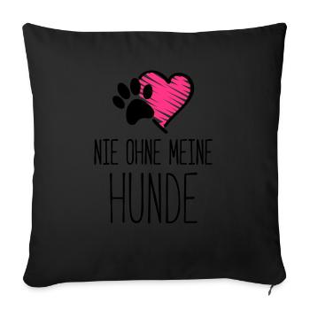hunde nie ohne herz - Sofakissenbezug 45 x 45 cm - Schwarz - Vorne