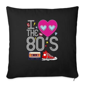I Heart The 80's - Sofa pillowcase 17,3'' x 17,3'' (45 x 45 cm) - black - Front
