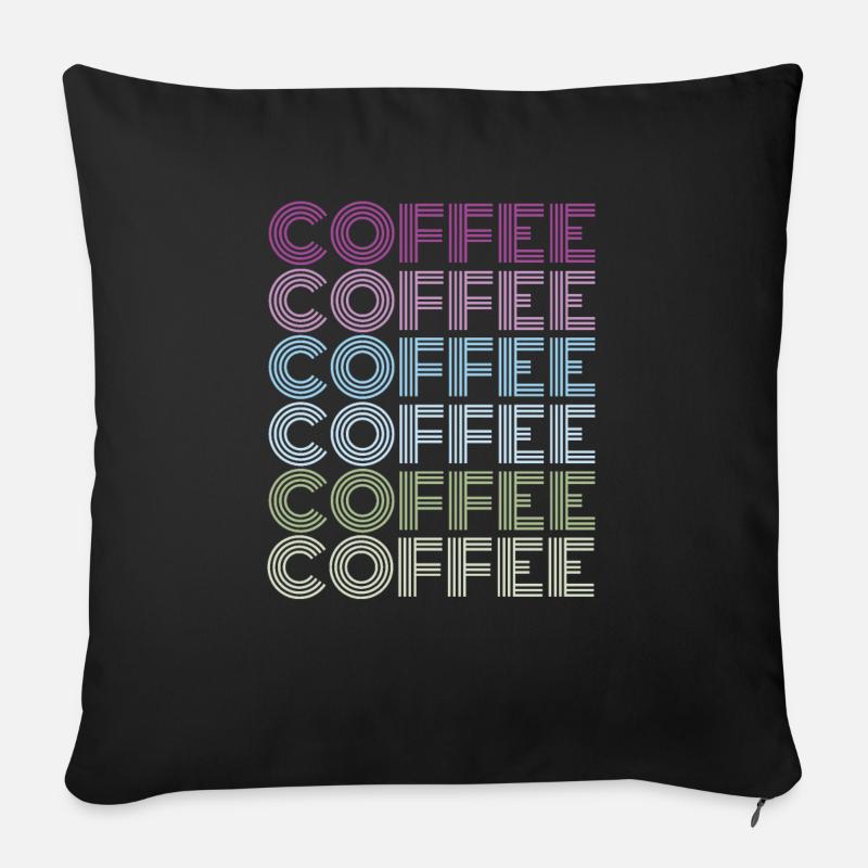 café café - Housse de coussin décorative 45 x 45 cm - noir
