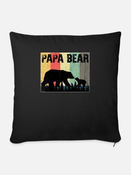 papabär - Sofakissenbezug 45 x 45 cm - Schwarz