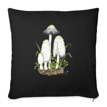 Crested Inklings, champignon de l’année 2024 - Housse de coussin décorative 45 x 45 cm - noir - Devant