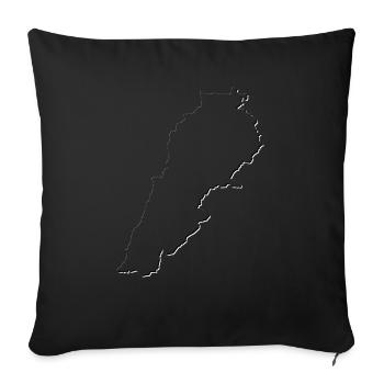 Carte du Liban en tant que contour - Housse de coussin décorative 45 x 45 cm - noir - Devant