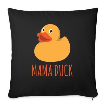 Funny Mama Duck Rubber Ducky Family Matching - Sofakissenbezug 45 x 45 cm - Schwarz - Vorne
