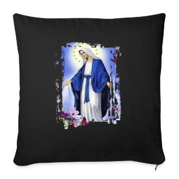 Holly Mary Maria Madonna Mariana Jungfrau Maria - Sofakissenbezug 45 x 45 cm - Schwarz - Vorne