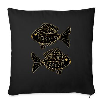 poisson - Housse de coussin décorative 45 x 45 cm - noir - Devant