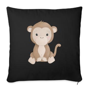 Singe - Housse de coussin décorative 45 x 45 cm - noir - Devant