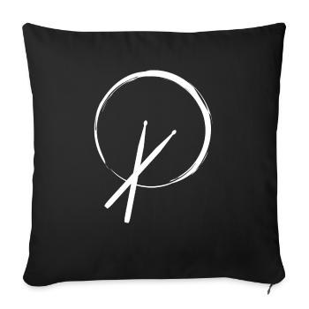 Drums, Trommel, Schlagzeug, Drumsticks - Sofa pillowcase 17,3'' x 17,3'' (45 x 45 cm) - black - Front