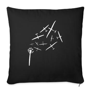 Flower glide glider pilot glider - Sofa pillowcase 17,3'' x 17,3'' (45 x 45 cm) - black - Front