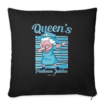 British Queen Dabbing Monarchy Platinum Jubilee - Sofa pillowcase 17,3'' x 17,3'' (45 x 45 cm) - black - Front
