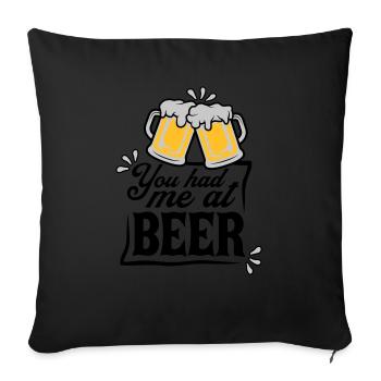 Persuade la bière en disant - Housse de coussin décorative 45 x 45 cm - noir - Devant