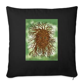 Green Man - Sofa pillowcase 17,3'' x 17,3'' (45 x 45 cm) - black - Front